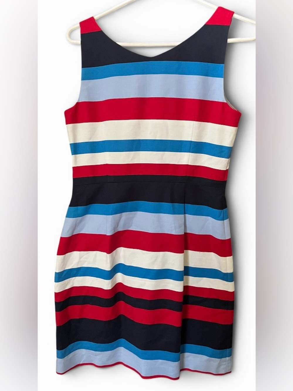 Tommy Hilfiger Striped Sheath Dress Red Blue White Sleeveless Size 4 - Picture 5 of 6